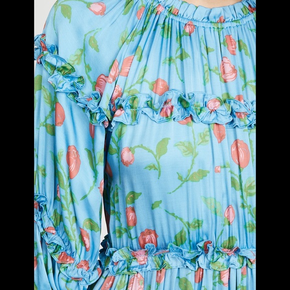 hofmann copenhagen mirielle blue dress with flowers. size 34. - Picture 2 of 4
